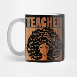 Teacher Teaching Schools Groovy Hearts Melanin Womens Mug